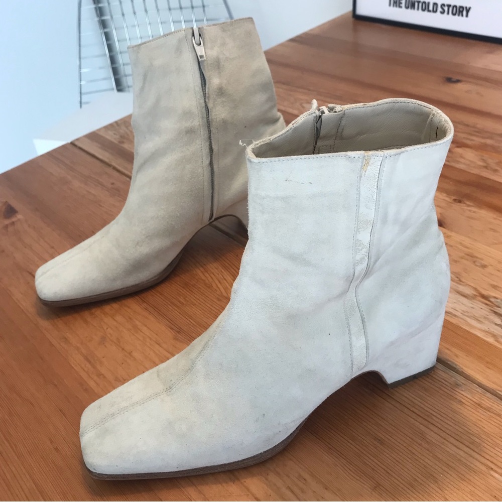 Pverdi paris cream suede boots